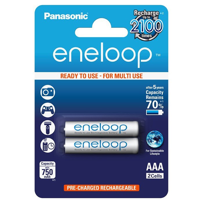 Аккумулятор PANASONIC Eneloop AAA 750mAh 2шт/уп (BK-4MCCE/2BE)