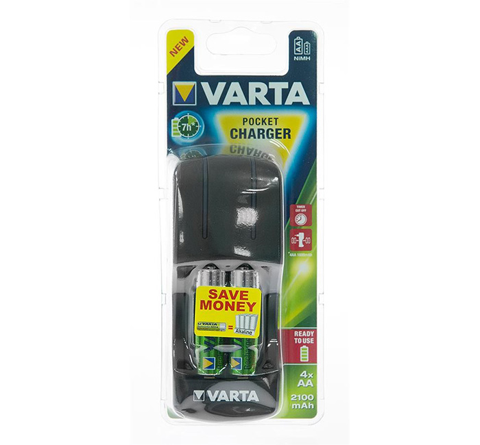 Зарядное устройство VARTA Pocket Charger + 4AA 2100 mAh NI-MH