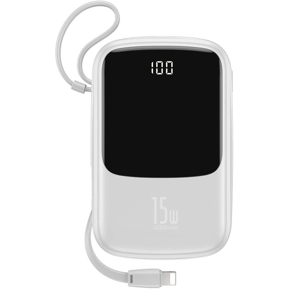 Зовнішній акумулятор (павербанк) Baseus Qpow 10000 mAh White (PPQD-B02)