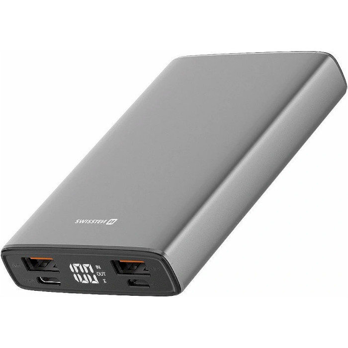 Повербанк SWISSTEN Aluminium 1xUSB-C, 2xUSB-A, PD3.0, QC3.0, 20W 10000mAh (22013915)